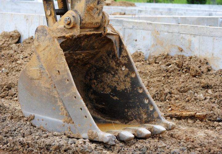 close up of excavator bucket holy springs nc